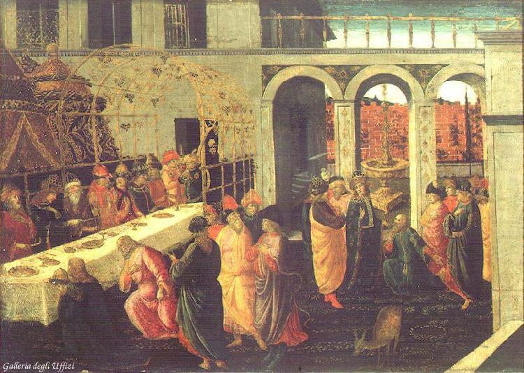 JACOPO del SELLAIO The Banquet of Ahasuerus wg china oil painting image